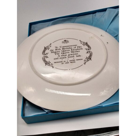 Coalport  1980 Plate to Commemorate The Queen Mother's 80th Birthday - Picture 10 of 11